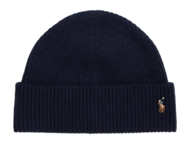 Bonnet Ralph Lauren Homme Signature Pony Wool Blend Hunter Navy