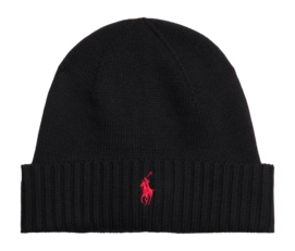 Mütze Ralph Lauren Signature Pony Wool Herren Polo Black