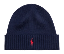 Bonnet Ralph Lauren Homme Signature Pony Wool Hunter Navy