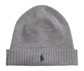Mütze Ralph Lauren Signature Pony Wool Herren Fawn Grey Heather