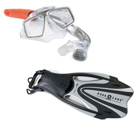 Schnorchelset Aqua Lung Sport Martinica Proflex Set Herren Silver 36 - 40