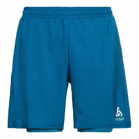 Sporthosen Odlo 2 in 1 Shorts Run Easy 7 Inch Mykonos Blue Horizon Blue Melange Herren