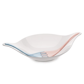 Saladeschaal Koziol Leaf L+ Cotton White-Powder Blue/Powder Pink