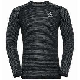 T-shirt de Sport Odlo Men LS Crew Neck Blackcomb Ceramico Black Space Dye