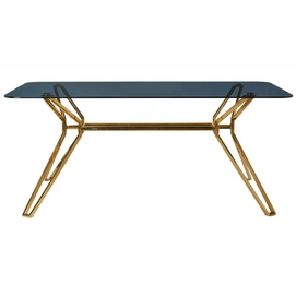 Table POLSPOTTEN Rectangular Gold & Glass