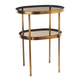 Side Table POLSPOTTEN Double Amber Glass Oval