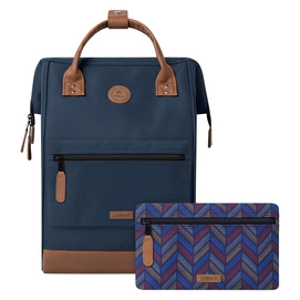 Sac à Dos Cabaïa Adventurer Essentials Chicago Navy X Brown Vegan Leather Large