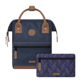 Rugzak Cabaïa Adventurer Essentials Chicago Navy X Brown Vegan Leather Small