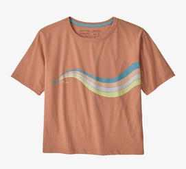 T-Shirt Patagonia Women's Psychedelic Slider Organic Easy Cut Tee in Toasted Peach