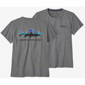 T-shirt Patagonia Femme Home Water Trout Pocket Responsibili Tee Gravel Heather-L