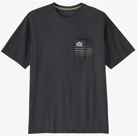T-Shirt Patagonia Line Logo Ridge Stripe Organic Pocket Herren Ink Black-M