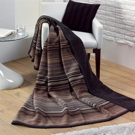 Jacquard Decke Ibena Messina Schwarz Braun