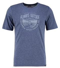 T-Shirt Columbia Men Trail Shaker Zinc Heather Always Outside Bleu