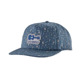 Casquette Patagonia LIve Simply Guitar Funfarer Cap Swamp Stamp Multi Pigeon Blue
