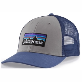 Casquette Patagonia Unisex P6 Logo LoPro Trucker Hat Salt Grey w/Current Blue