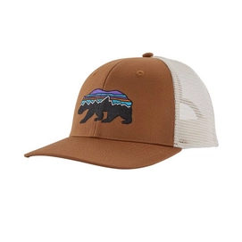 Kappe Patagonia Fitz Roy Bear Trucker Hat Earthworm Brown