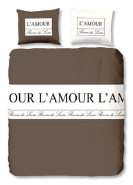 Parure de Lit Good Morning L'amour Taupe Coton