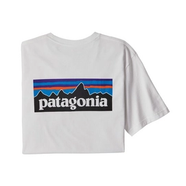 T-Shirt Patagonia Homme P6 Logo Pocket Responsibili Tee White