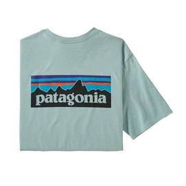 T-Shirt Patagonia Mens P6 Logo Pocket Responsibili Tee Big Sky Blue