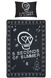 Dekbedovertrek 5 seconds of summer Black Katoen