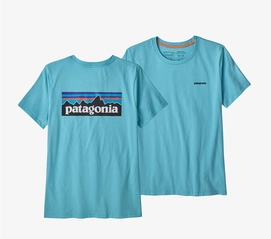 T-shirt Patagonia Women's P6 Logo Organic Crew in Iggy Blue