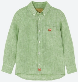 Blouse OAS Kids Green Crab Linen Shirt