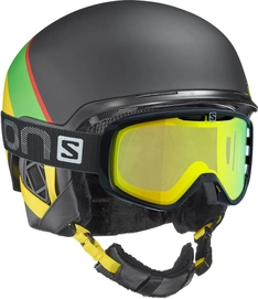 Skihelm Salomon Hacker Black Green Yellow