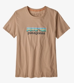 T-shirt Patagonia Femme logo Pastel P6 Logo Organic Crew Pampas Tan