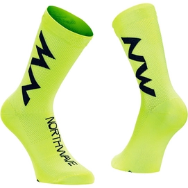 Fietssok Northwave Extreme Air Mid Sock Yellow Fluo Black