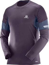Long Sleeve T-Shirt Salomon Agile Men Maverick Dress Blue