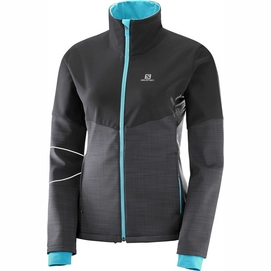 Jas Salomon Elevate Softshell Jacket Women Black Blue Bird