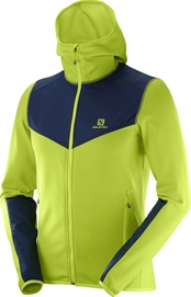 Fleecejacke Salomon X Alp Mid Hoodie Acid Lime Herren