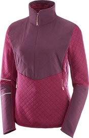 Fleece Salomon Elevate Warm Half Zip Jacket Women Beet Red Fig