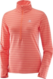 Longsleeve Salomon Lightning Half Zip Mid Fluo Coral Damen