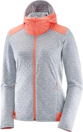 Gilet Salomon Elevate Full Zip Mid Women White Fluo Coral