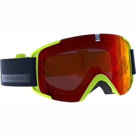 Skibrille Salomon XView Acid Lime/ Mid Red Herren