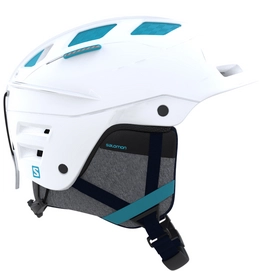 Skihelm Salomon QST Charge White/Blue Bird Damen