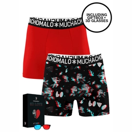 Boxershort Muchachomalo Men 3D Print Print/Red (2-pack)