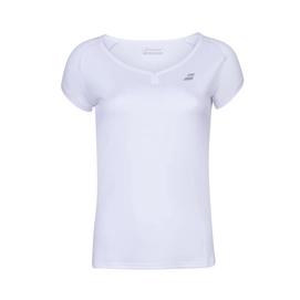 Tennisshirt Babolat Girls Play Cap Sleeve Top White White-Maat 164