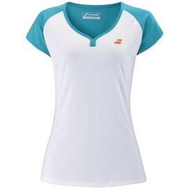 Tennisshirt Babolat Women Play Cap Sleeve Top White Caneel Bay
