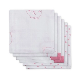 Hydrofiele luier Jollein Funny Bear Pink (6-delig)