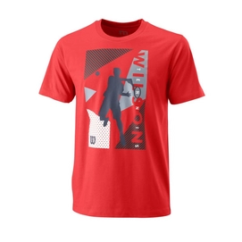 Tennisshirt Wilson Geo Play Tech Tee Infrared W Herren