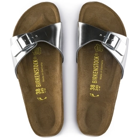 Slippers Birkenstock Women Madrid Leather Silver Narrow