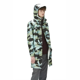 Regenjas RAINS AOP Long Jacket Sea Camo