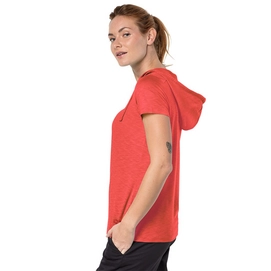 T-Shirt Jack Wolfskin Women Travel Hoody Hot Coral