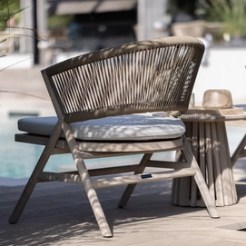 4---2023 M&L aged teak Alice lounge chair camel rope - Lasse side table (3)
