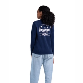 T-Shirt Herschel Supply Co. Women's Long Sleeve Tee Classic Logo Peacoat White