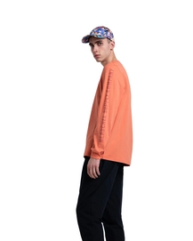 Trui Herschel Supply Co. Men's Long Sleeve Tee Sleeve Print Carnelian Apricot