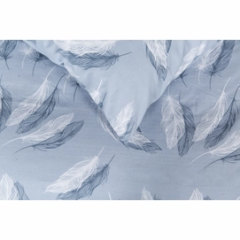 Dekbedovertrek Nightlife Snow Feathers Blue Flanel