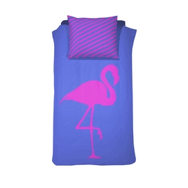 Dekbedovertrek Damai Best Flamingo Forever Electric Blue Percal